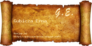 Gubicza Erna névjegykártya